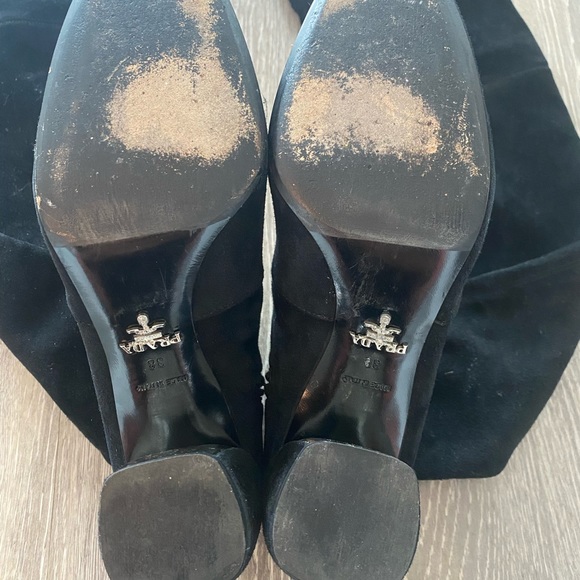 Prada Over the Knee Suede Black Boot - Picture 5 of 9